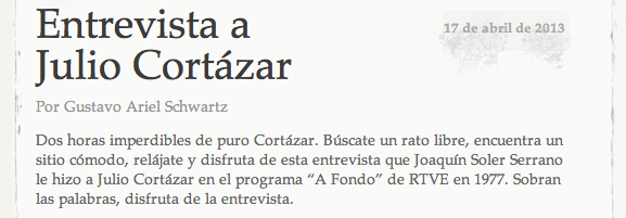 Entrevista a Julio Cortázar